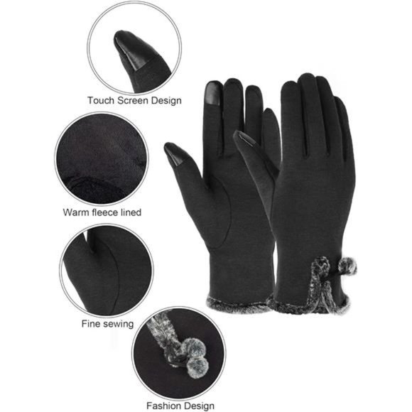 Winter Gloves for Women with Touch Screen, Black New With Tags - Picture 3 of 6